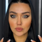 لنز طوسی سبز عسلی لیزا مدل مود تن