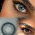 لنز آماندا آلموند بلو Almond blue آبی رگه دار طبیعی